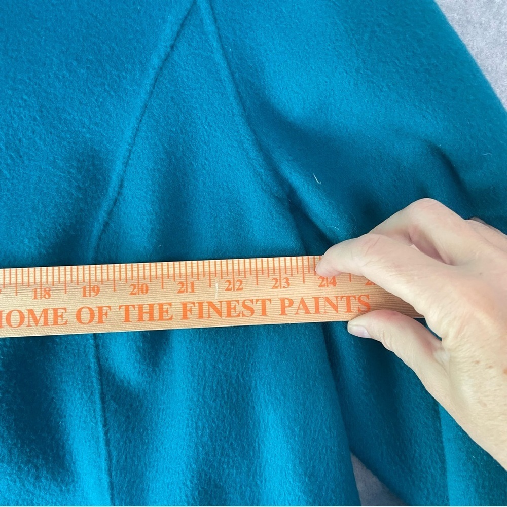 Talbot's Wool Aqua Blue Short Button Front Coat Jacket Button 18W #AO - Picture 7 of 9